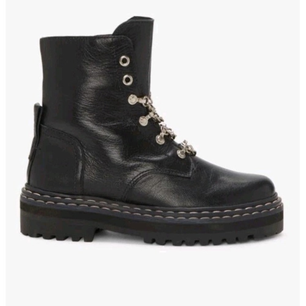 Vince Camuto Popinta Black Soft Goat Side Zipper Rounded Toe Chain Boot 6M NWOT